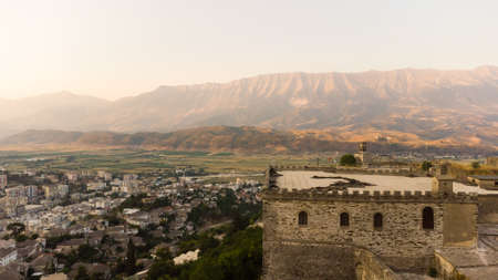 View of Old Town Gjirokaster, Albaniaの写真素材