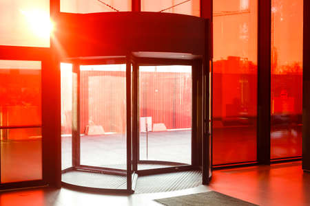 A large red chair in a roomの写真素材