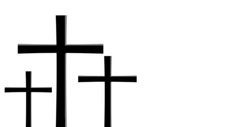 3 crosses on the mountain in good friday.の写真素材