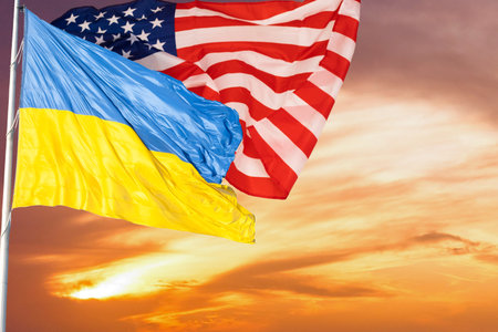 flag of Ukraine and the United States of America