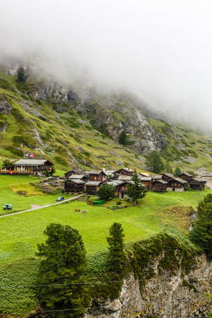 panorama mountains with clouds, switzerlandの写真素材