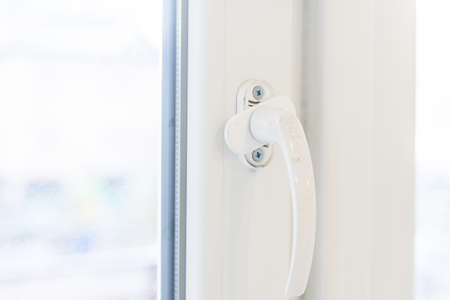 window. PVC plastic. plastic door handleの写真素材