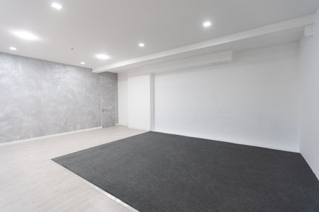 Fabric Pop Up basic unit Advertising banner media display backdrop, empty background.の写真素材