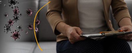 Stronger immunity - better disease resistance. people are protected from the virus by a domeの写真素材