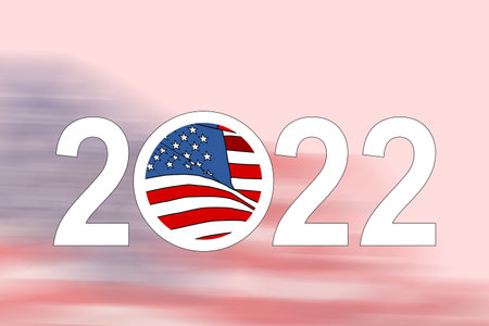 2022 election day in united states. illustration graphic ofunited states flag