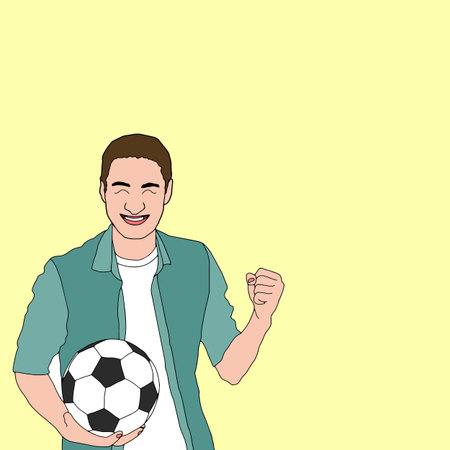 The evil asian soccer player threatens with his hand. Angry football player. Negative Emotions. Bad...
