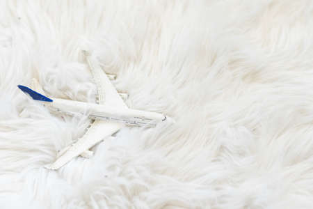 toy plane on white background with copy space.の写真素材