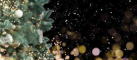 Luxury chic Christmas tree postcard.の写真素材