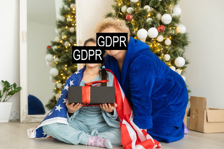GDPR (general data protection regulation) concept. Businessman or IT technologist with text GDPR and...
