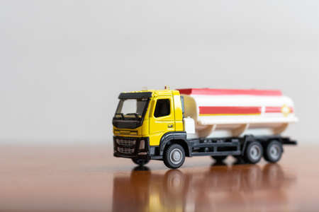 toy heavy truck over white backgroundの写真素材