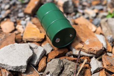 toy oil barrel on a natural background
