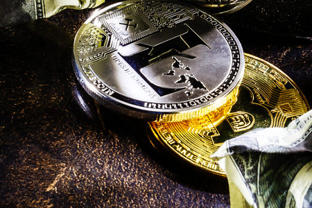 Golden Bitcoins. New virtual money.