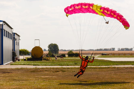 Skydiver freedom concept vintage color