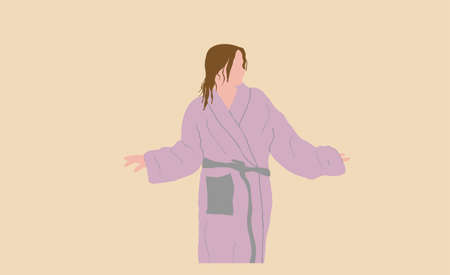 Pretty smiling woman with hydrogel anti-age eye patches on the face. Skincare and wellness routine. Vector Illustration.のイラスト素材