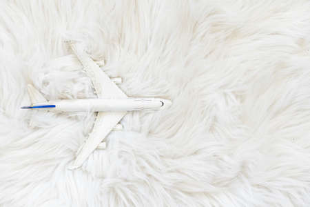toy plane on white background with copy space.の写真素材