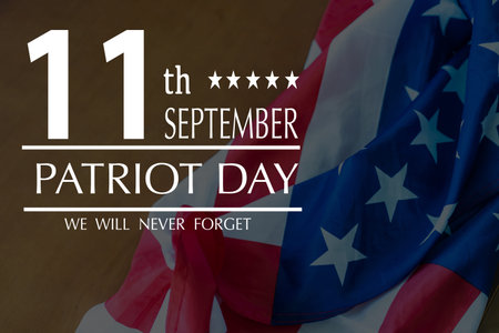 Patriot Day of USA background on american flag