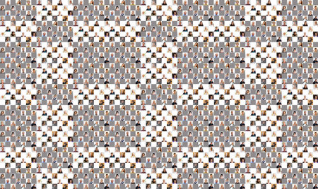 Hundreds of multiracial people crowd portraits headshots collection, collage mosaic. Many lot of...