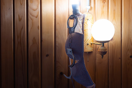 handcuffs and bra. Fetish, erotic concept.の写真素材