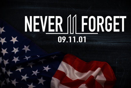9.11 Patriot Day illustration background. We Will Never Forget September 11, 2001の写真素材
