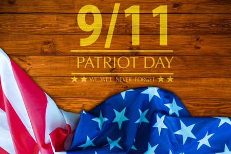 September 11, patriot day background. United states flag poster. Modern design illustration.