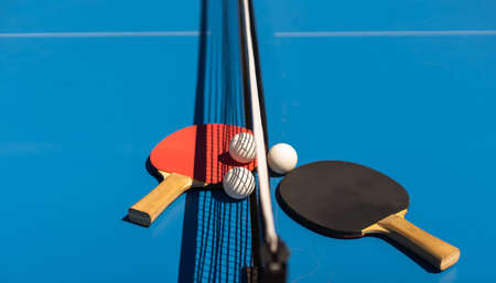 Table Tennis Ball and Bat.の写真素材