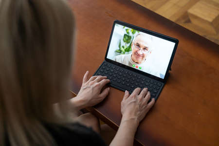 Online Video Conference Work Call Or Webinar.の写真素材
