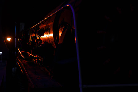 Strong connection with red train car metal coupling connected together as a business symbol of...