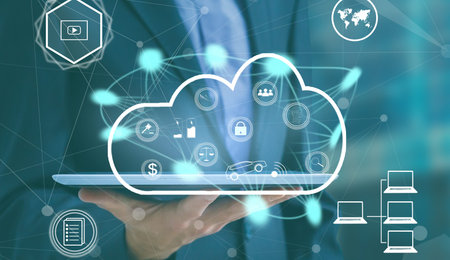 cloud technology and networking concept.