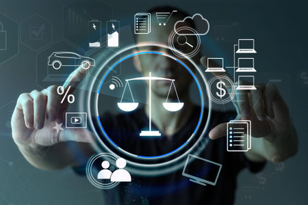 Labor Law Lawyer Legal Business Internet Technology Concept.