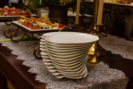 A plate of food on a tableの写真素材