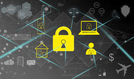 Concept of cyber security, information security and encryption, secure access to users personal...
