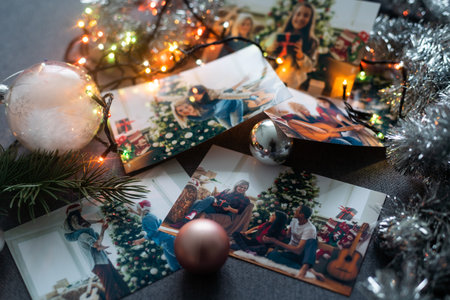 Christmas collage, Christmas photos and decorの写真素材