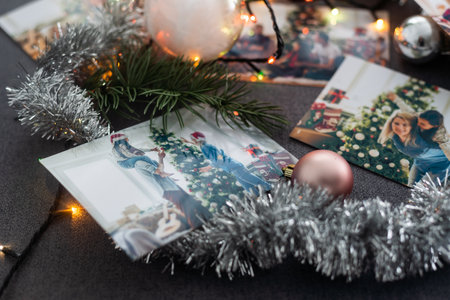 Christmas collage, Christmas photos and decorの写真素材