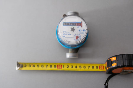 water meter and tape measure