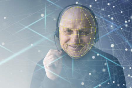Future. Face Detection. Biometric Facial Recognition. ID Information Security. 3D Scanning of Face...