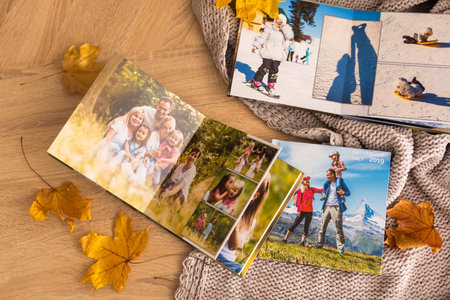 photobook album and yellow leaves