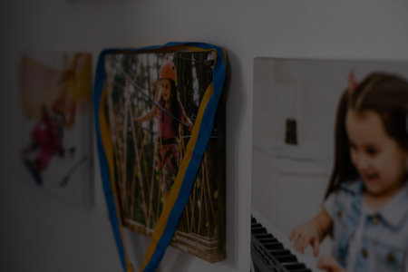 canvas photo with medals in the childrens roomの写真素材