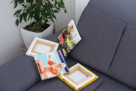 Canvas print. Wrapped canvas, edge, corner, closeup. photography with gallery wrapping. Photo...