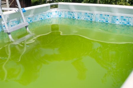 Swimming pool is old and dirty.の写真素材