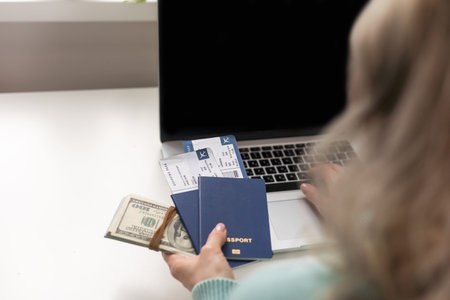 Person Booking Flight Online Concept.