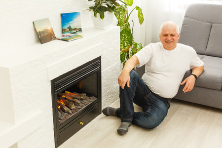 Elderly Man Smiling Face Expression Conceptの写真素材