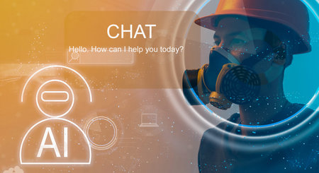Concept futuristic design. man Architect or Engineer wearing VR headset for working design BIM...
