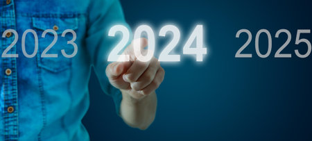 2023 2024 2025 new year concept and business challenge ideaの写真素材