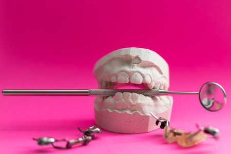 dental plates, dental plates for aligning teeth in a childの写真素材