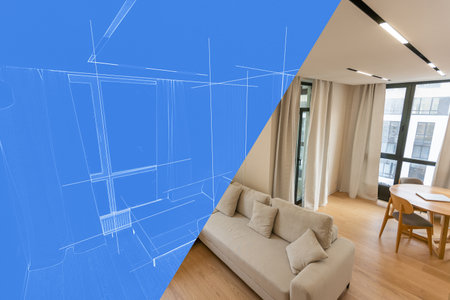 comparison of drawings and repairの写真素材