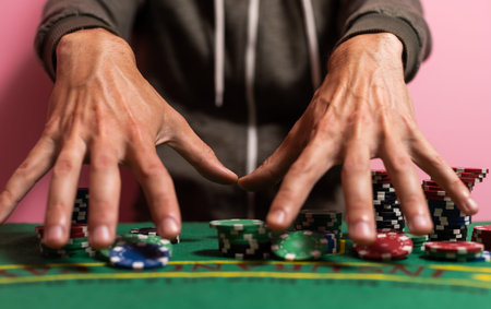man playing blackjack at the table