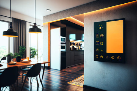 A smart heating and cooling system that automatically adjusts based on occupancy and preferences Generative AIの素材