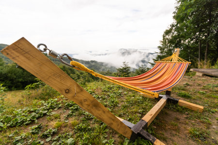A hammocks for relaxing in the morning in beautiful naturalの写真素材