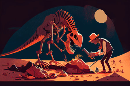 Roaring tyrannosaurus. Mesozoic era carnivorous dinosaur. illustrationの素材