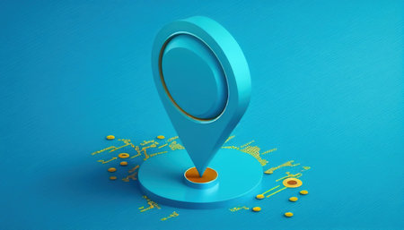 Realistic Location map pin gps pointer markers illustration for destination. 3D Style. Generative AIの素材
